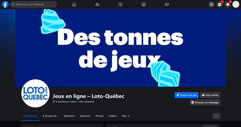 Facebook, Loto-Québec cybersecurity, lotoquebec.com